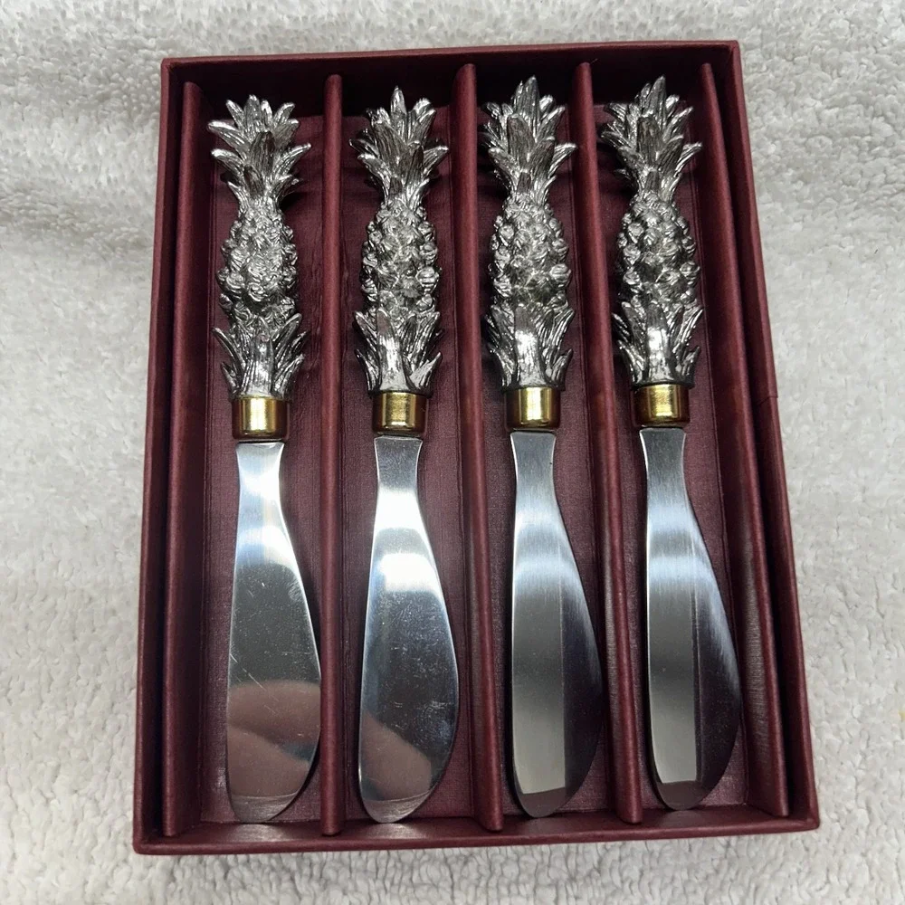 Arthur Court Vintage Pineapple Butter Spreading Knifes Set of 4